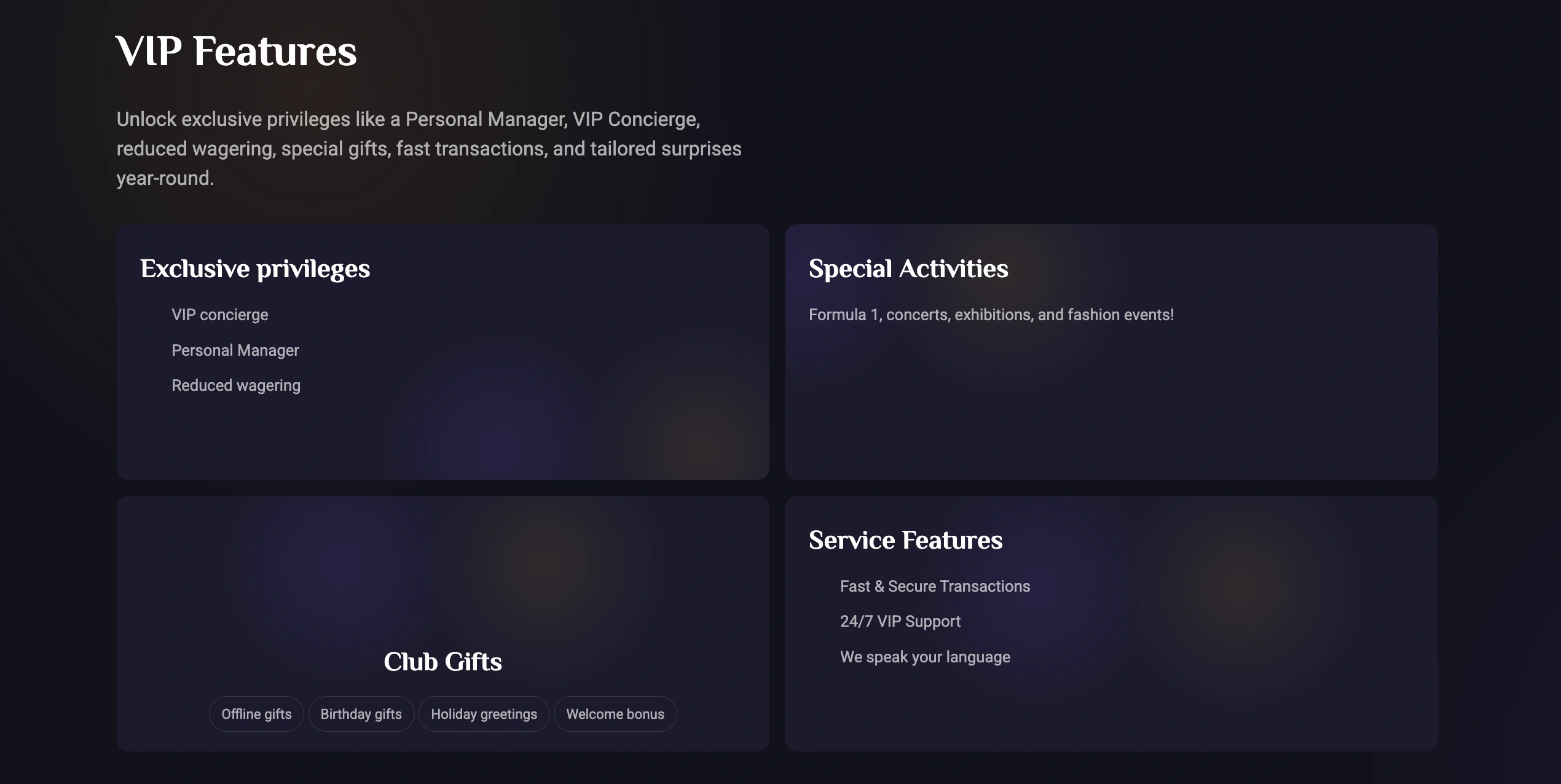 Rollxo VIP Program - Exclusive Rewards and Personal Manager